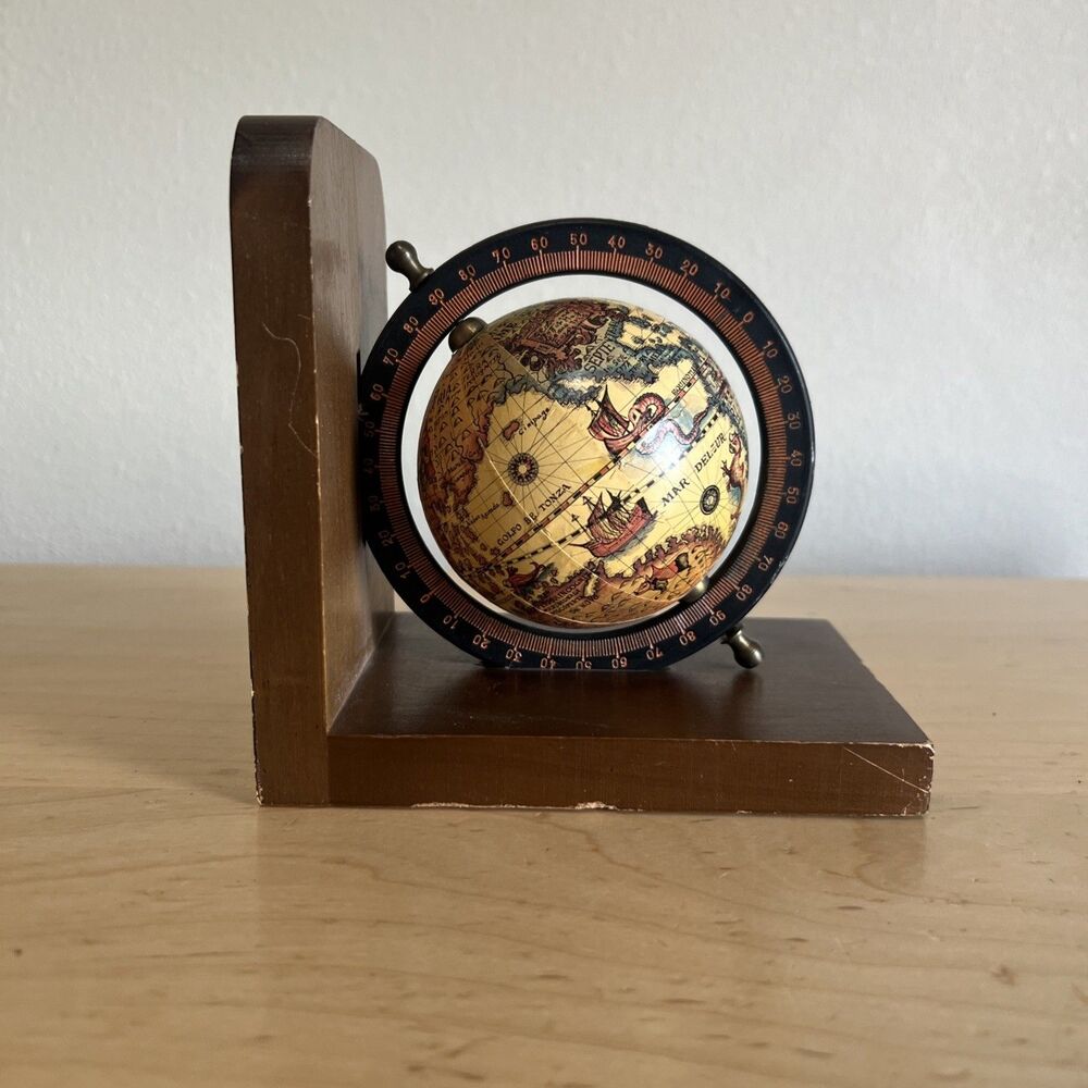 Vintage Bookend Globe Academia Whimsy